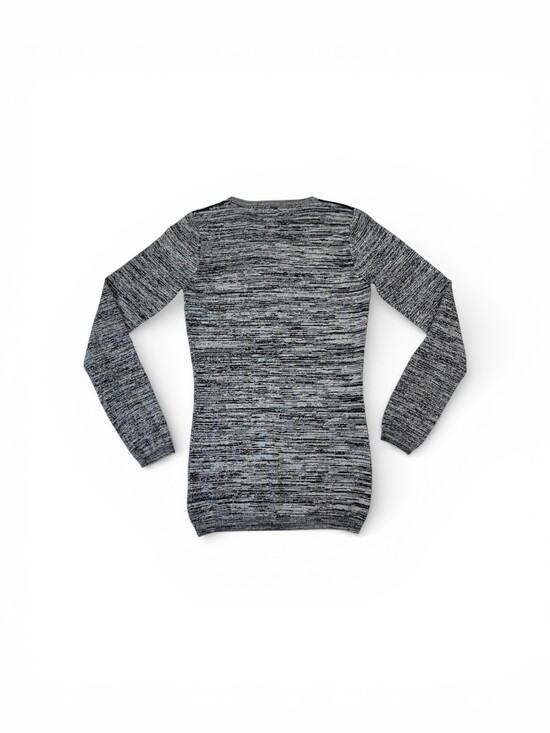 KARV Sweater Pullover Long Sleeve Women Size M Black & White Mesh Canada EUC - Picture 2 of 8